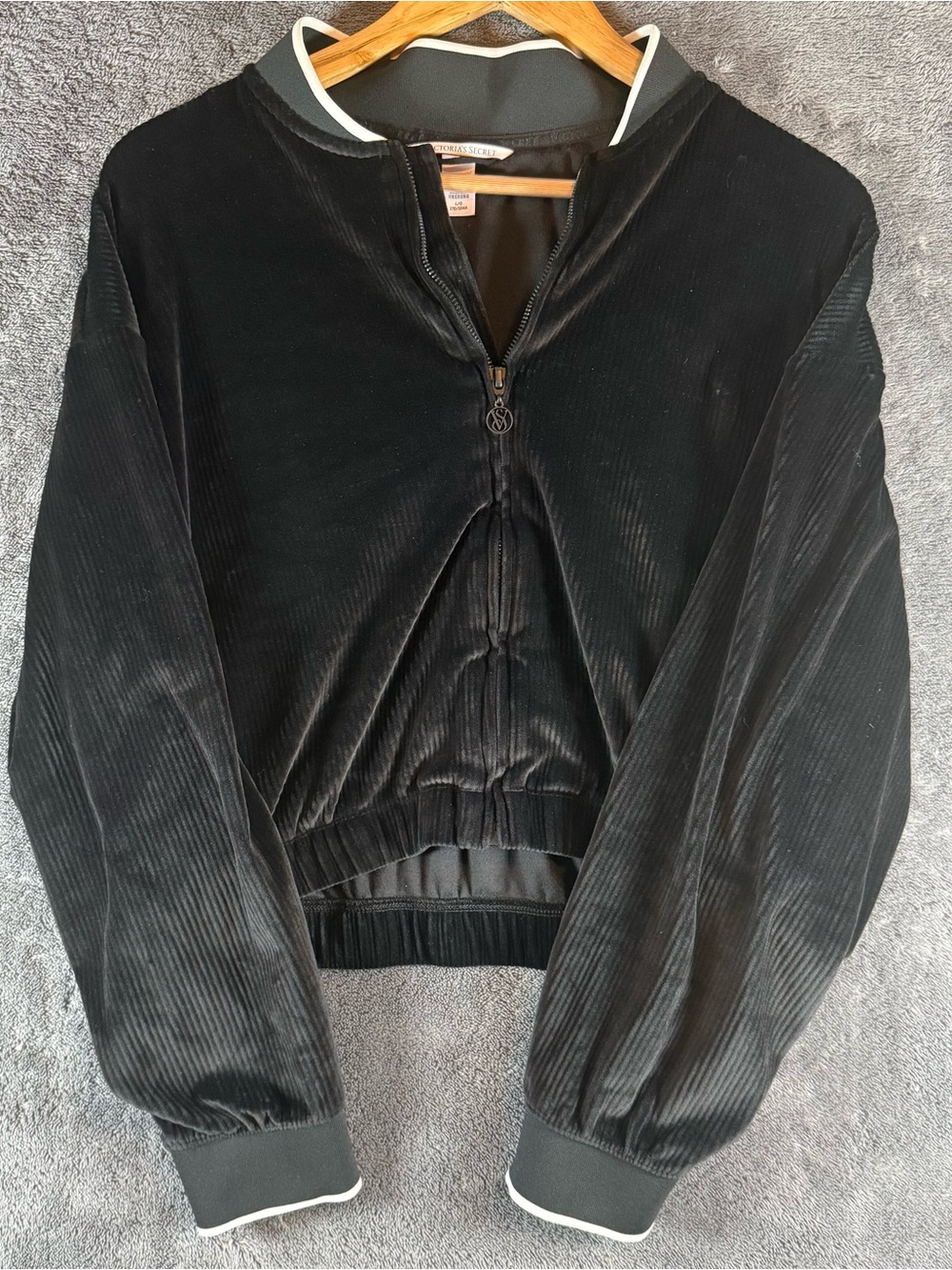 Victoria's Secret Velour Ribbed‎ Bomber Jacket
